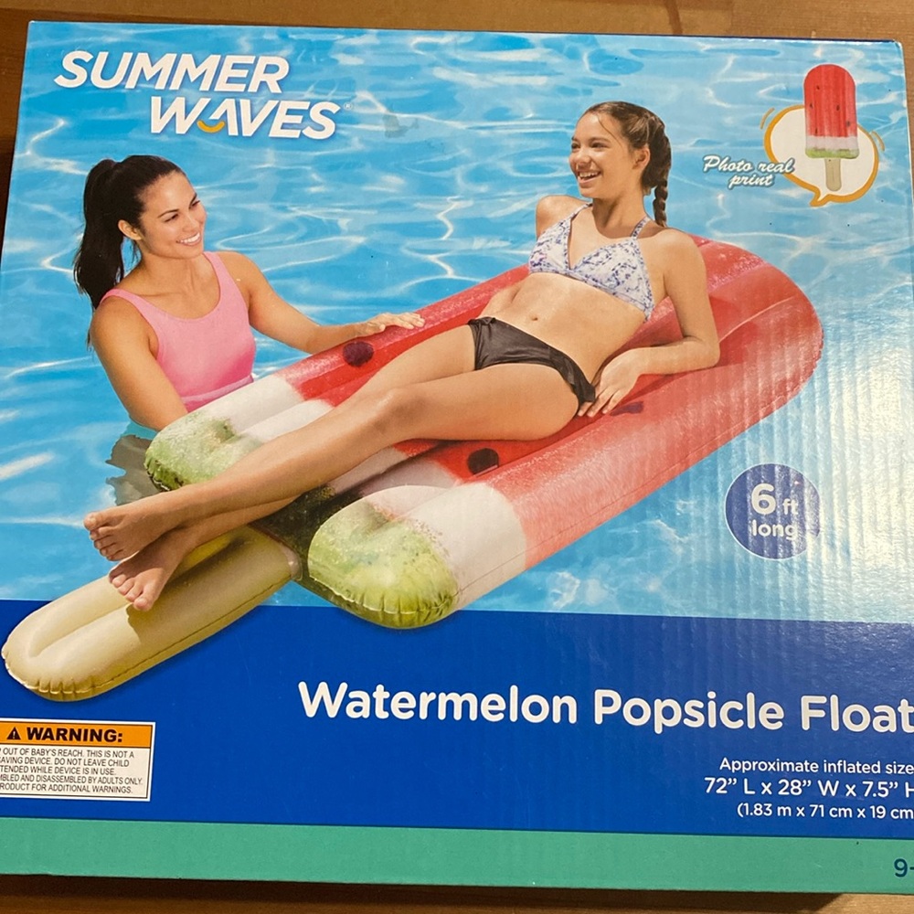 Intex Watermelon Popsicle Inflatable Pool Float with Realistic Printing 75" X28"